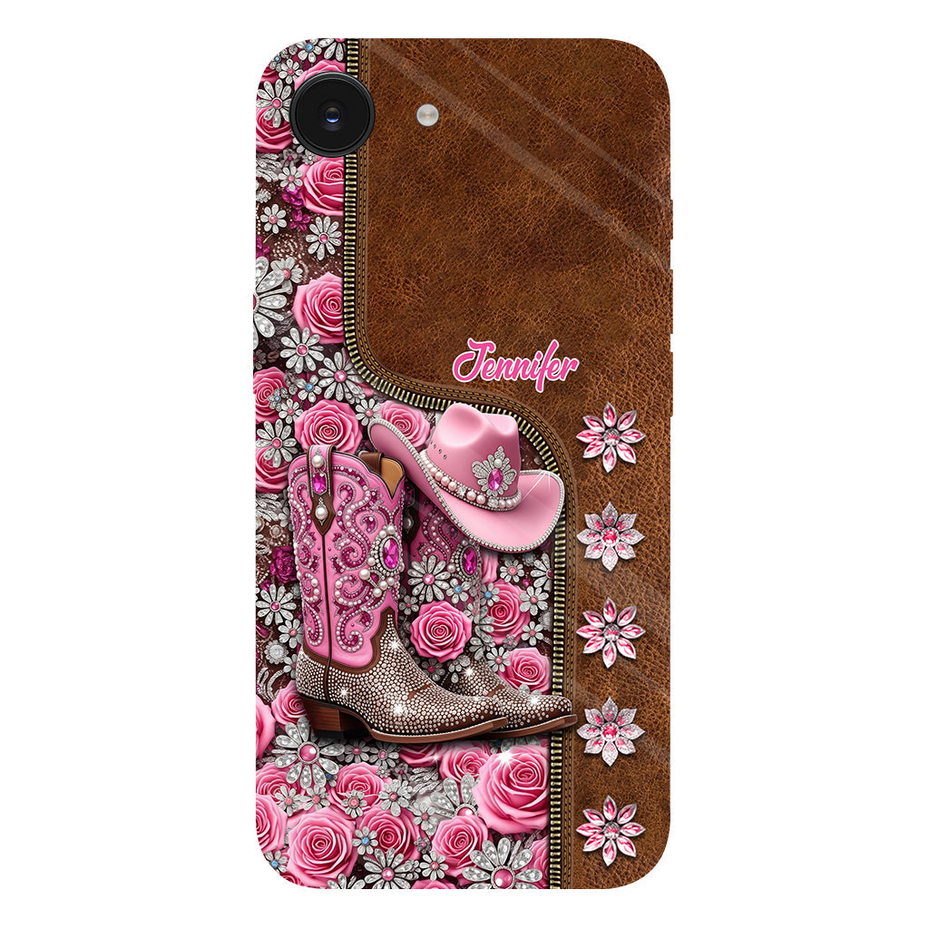 Wunderschöne Cowboystiefel - Personalisierte Handyhülle mit Cowgirl-Vollprint