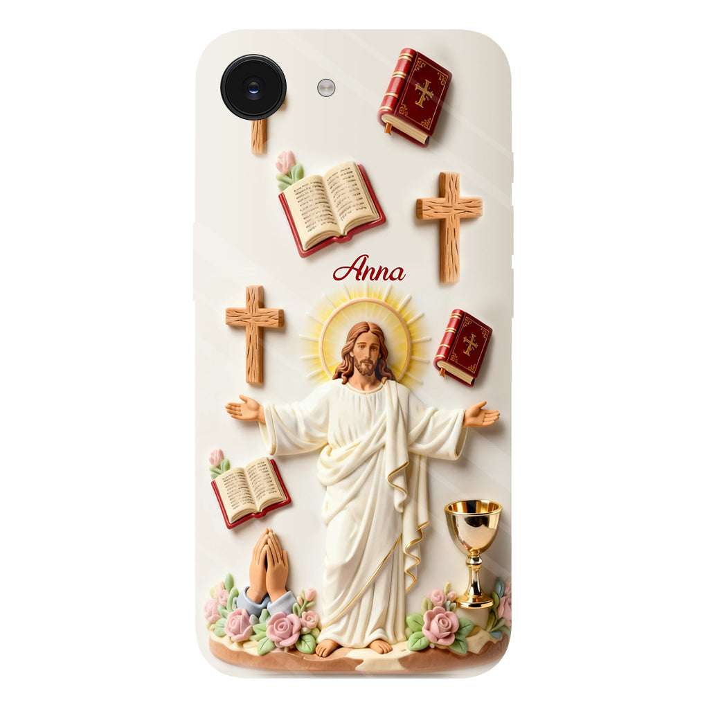 La foi plutôt que la peur - Coque de téléphone personnalisée avec impression chrétienne intégrale