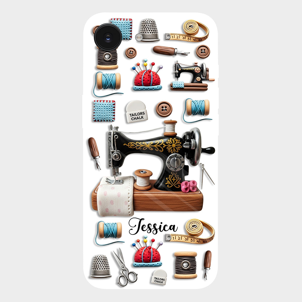 Superbe machine à coudre - Coque de téléphone personnalisée avec impression intégrale sur le thème de la couture