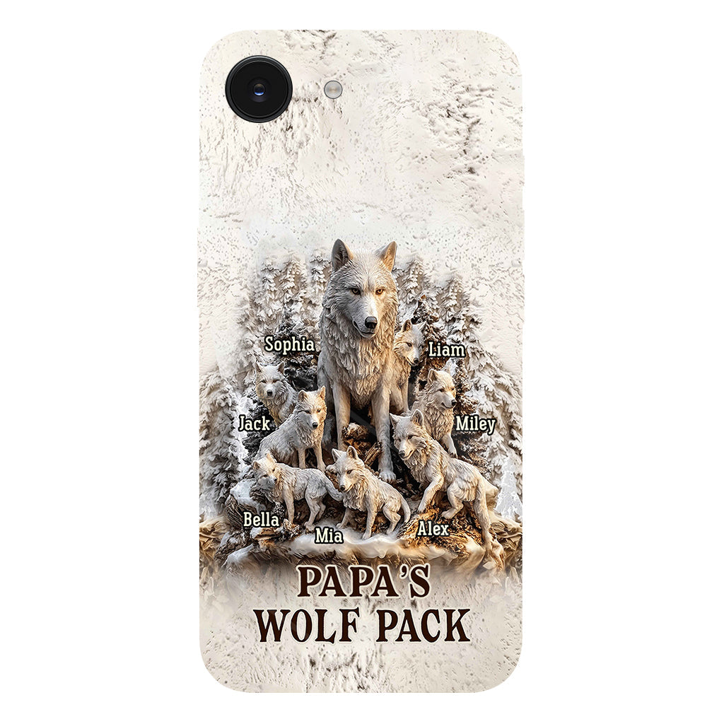 Papa's Wolf Pack - Personalized Father Full Print Phone Case
