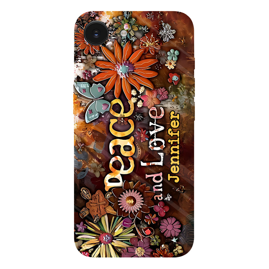 Frieden und Liebe – Personalisierte Handyhülle im Hippie-Stil mit Vollprint