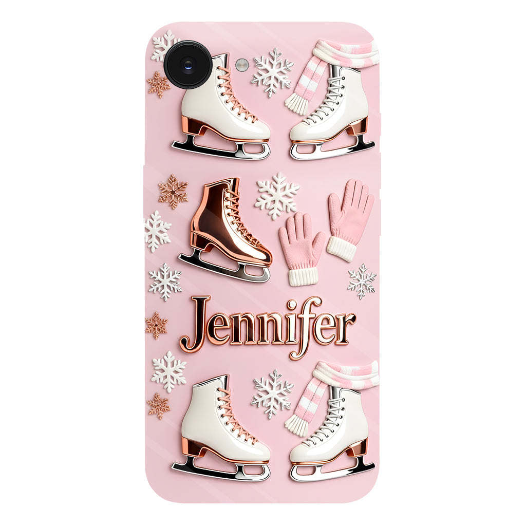 Le patinage sur glace me rend heureux - Coque de téléphone personnalisée avec impression intégrale sur le thème du patinage sur glace