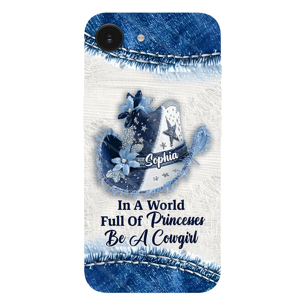 Dans un monde plein de princesses - Coque de téléphone personnalisée avec motif cowgirl