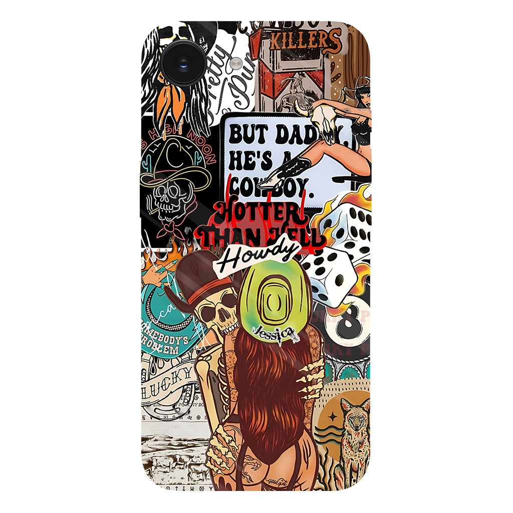 Salut Cowgirl ! Coque de téléphone personnalisée avec motif cowgirl