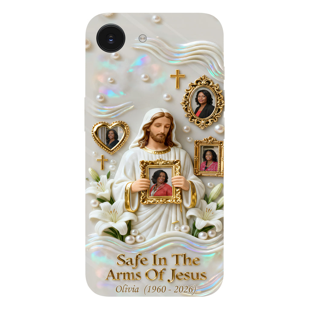 Sauver dans les bras de Jésus - Coque de téléphone commémorative personnalisée avec impression intégrale