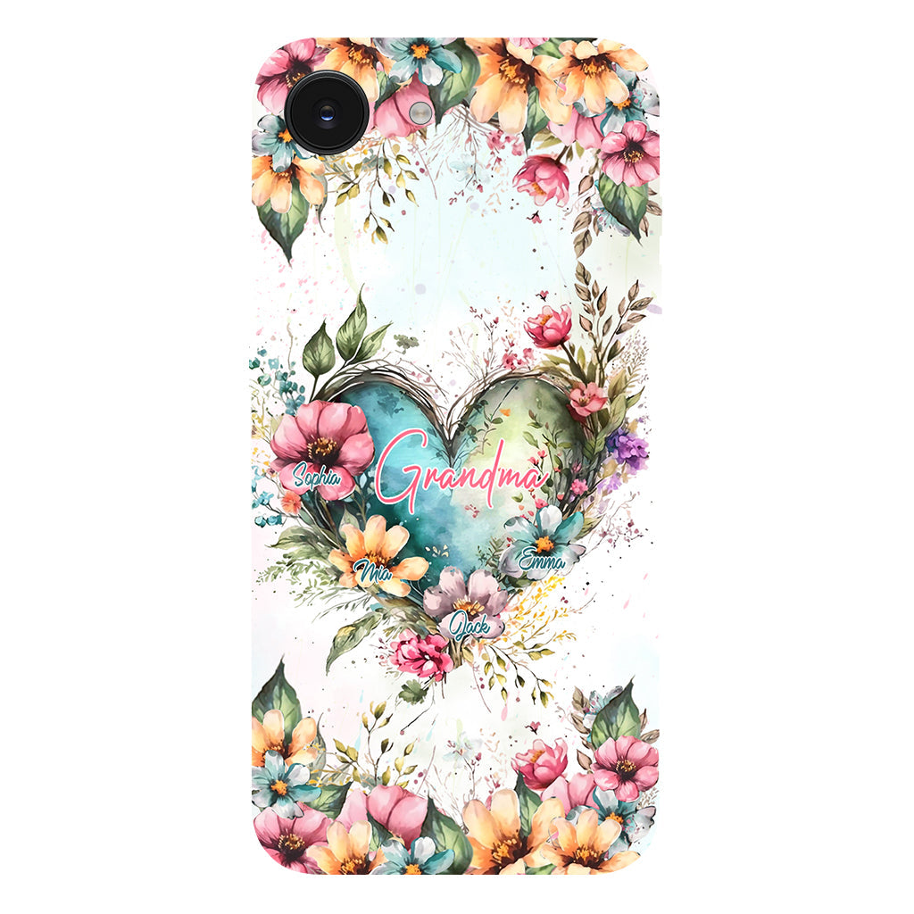 Grandma's Mom's Flowers - Personalized Grandma Full Print Phone Case