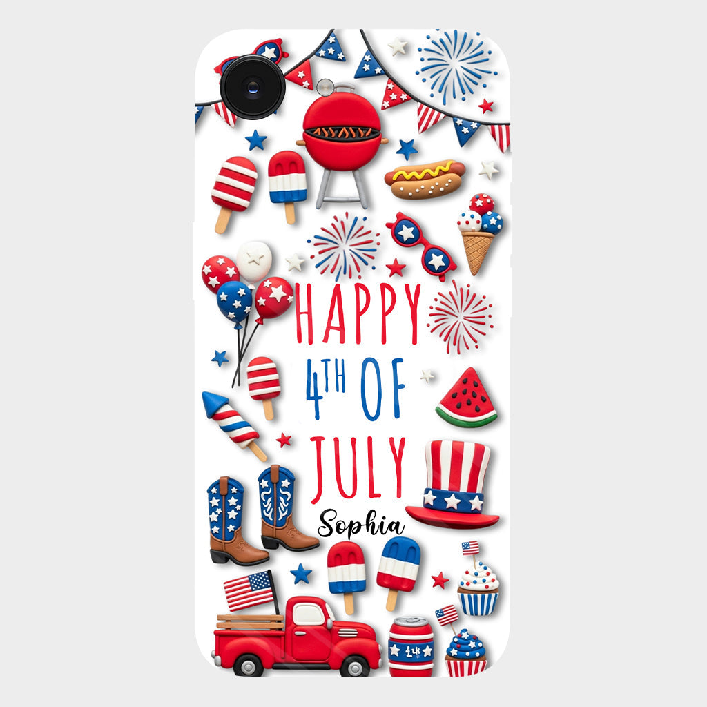 Joyeux 4 juillet ! Coque de téléphone personnalisée avec impression intégrale pour la fête nationale américaine (4 juillet).