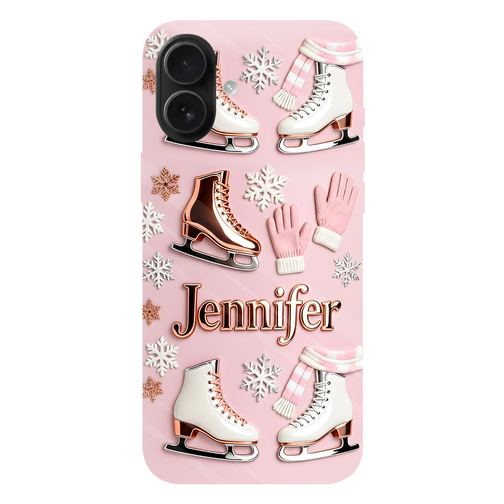 Le patinage sur glace me rend heureux - Coque de téléphone personnalisée avec impression intégrale sur le thème du patinage sur glace