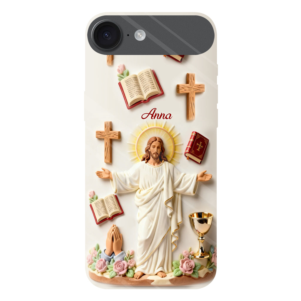 La foi plutôt que la peur - Coque de téléphone personnalisée avec impression chrétienne intégrale