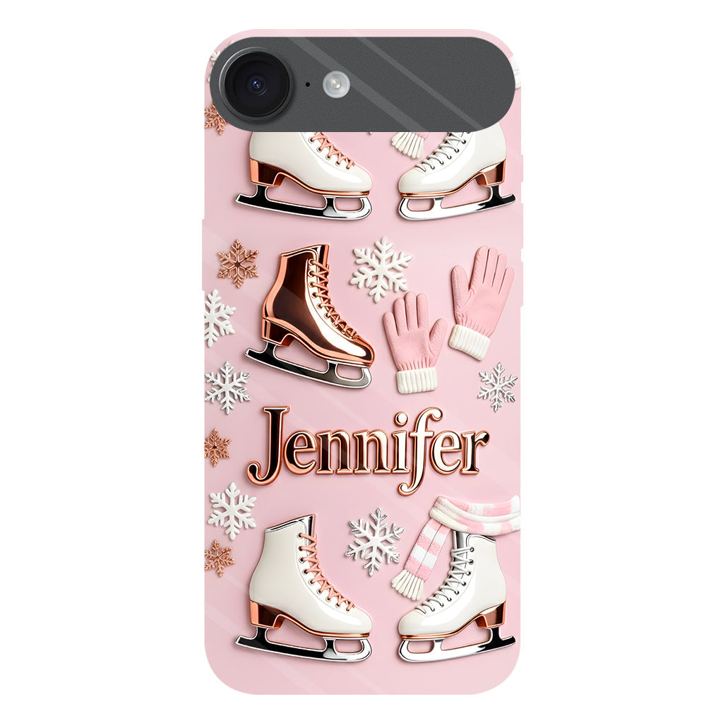 Le patinage sur glace me rend heureux - Coque de téléphone personnalisée avec impression intégrale sur le thème du patinage sur glace