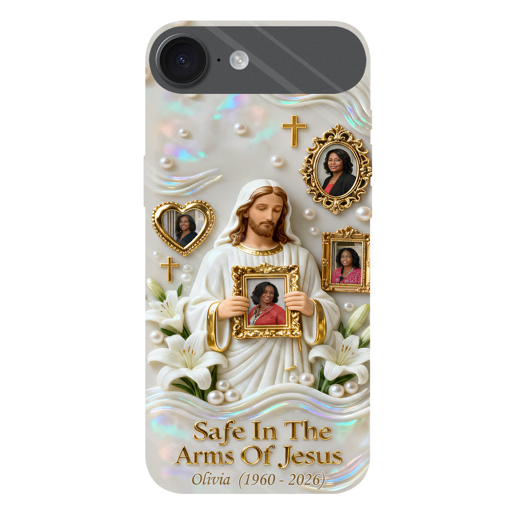 Sauver dans les bras de Jésus - Coque de téléphone commémorative personnalisée avec impression intégrale