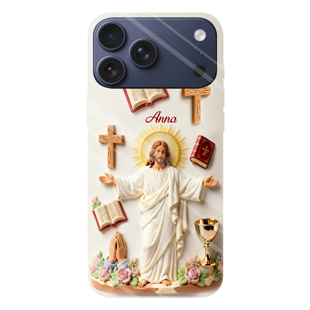 La foi plutôt que la peur - Coque de téléphone personnalisée avec impression chrétienne intégrale