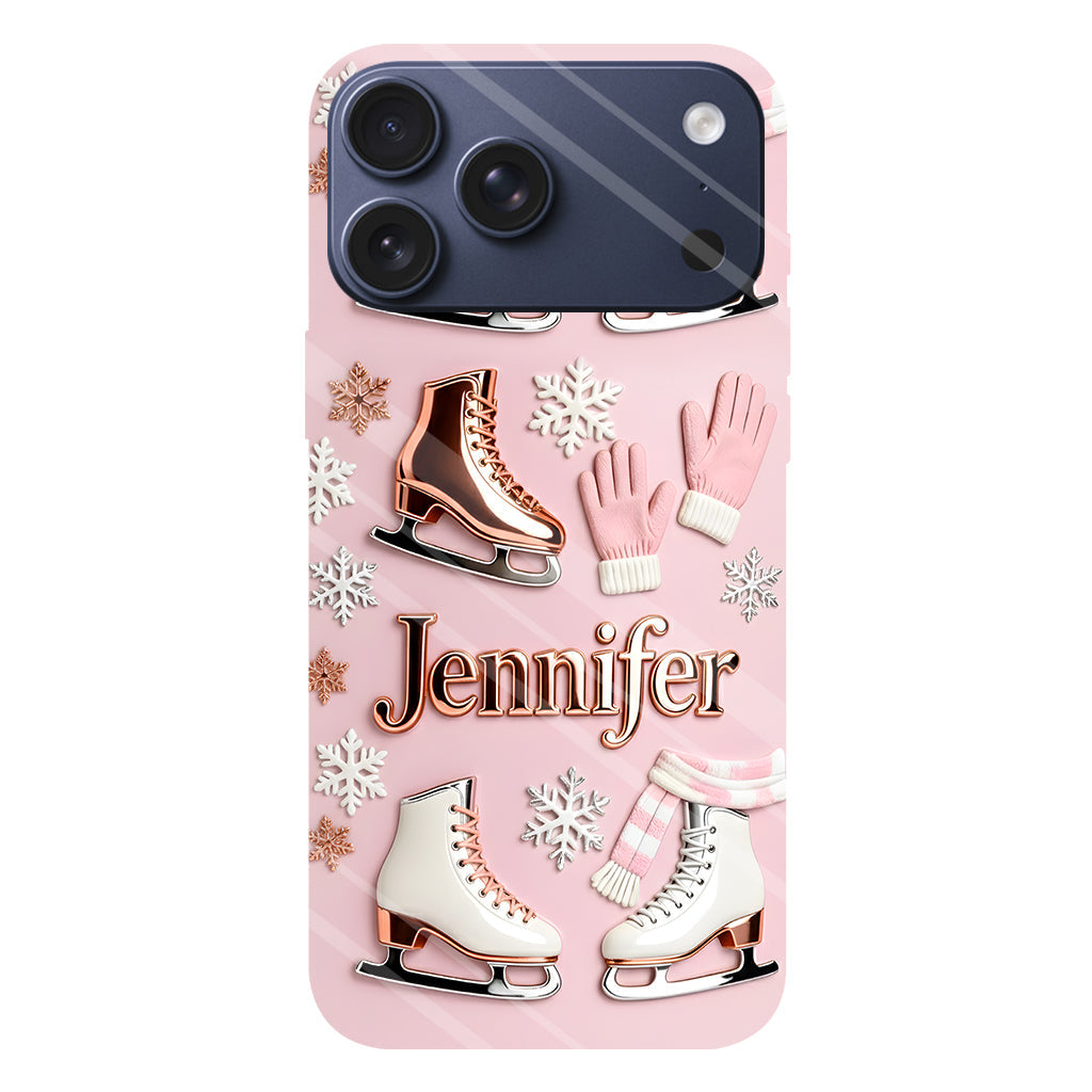 Le patinage sur glace me rend heureux - Coque de téléphone personnalisée avec impression intégrale sur le thème du patinage sur glace