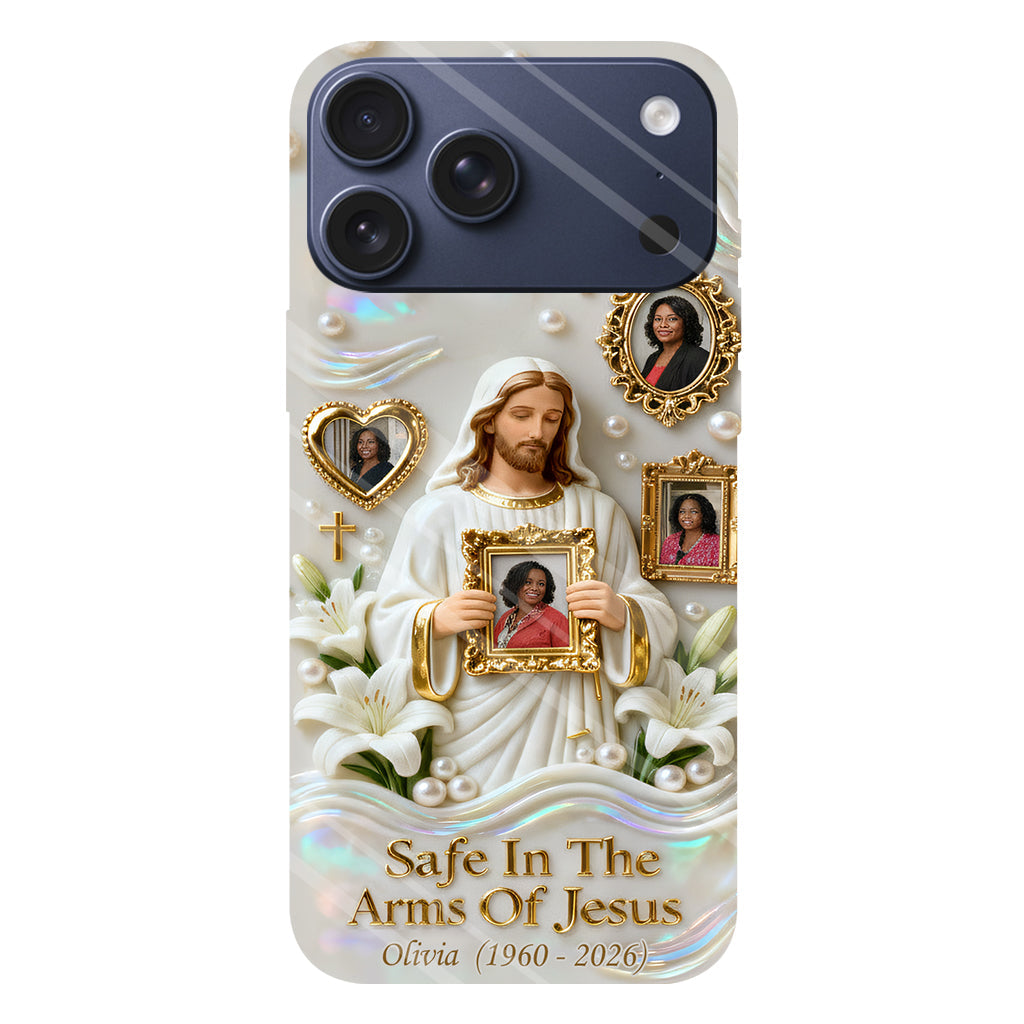 Sauver dans les bras de Jésus - Coque de téléphone commémorative personnalisée avec impression intégrale