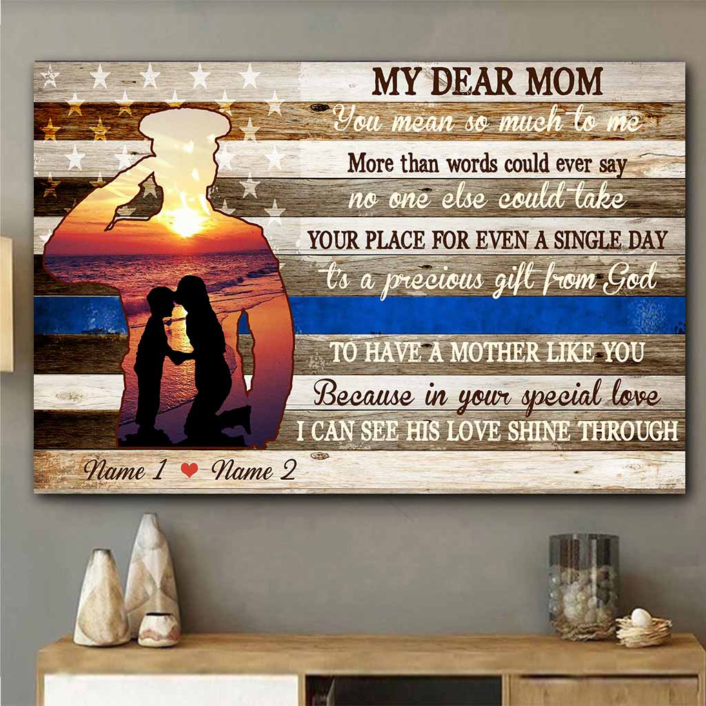 My Dear Mom - Personalized Mother's Day Police Officer Poster