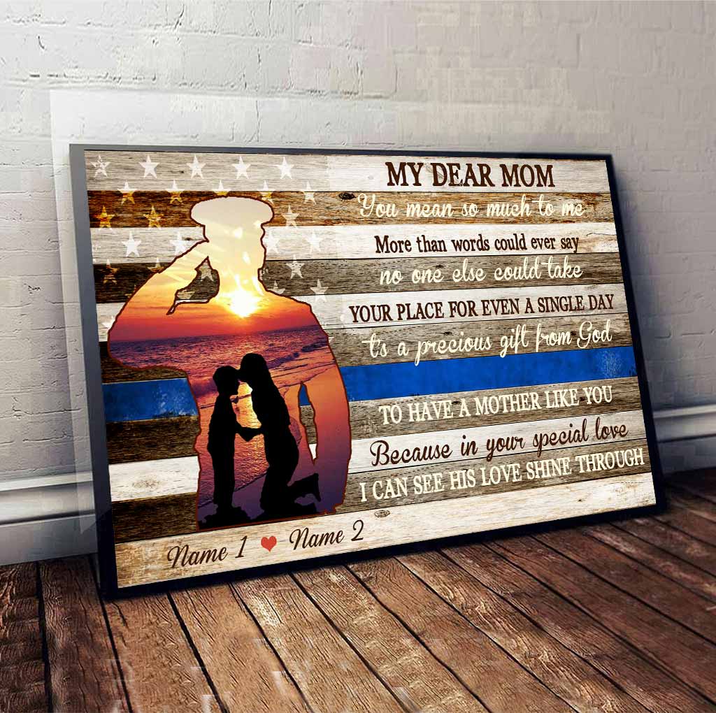 My Dear Mom - Personalized Mother's Day Police Officer Poster