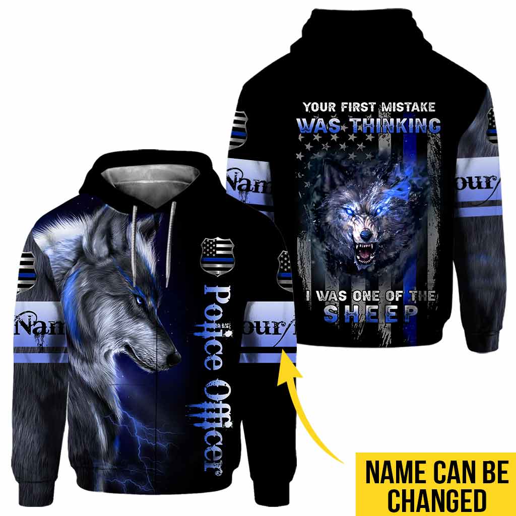 Votre première erreur a été de penser que j'étais un mouton - T-shirt et sweat à capuche personnalisés « Policier »