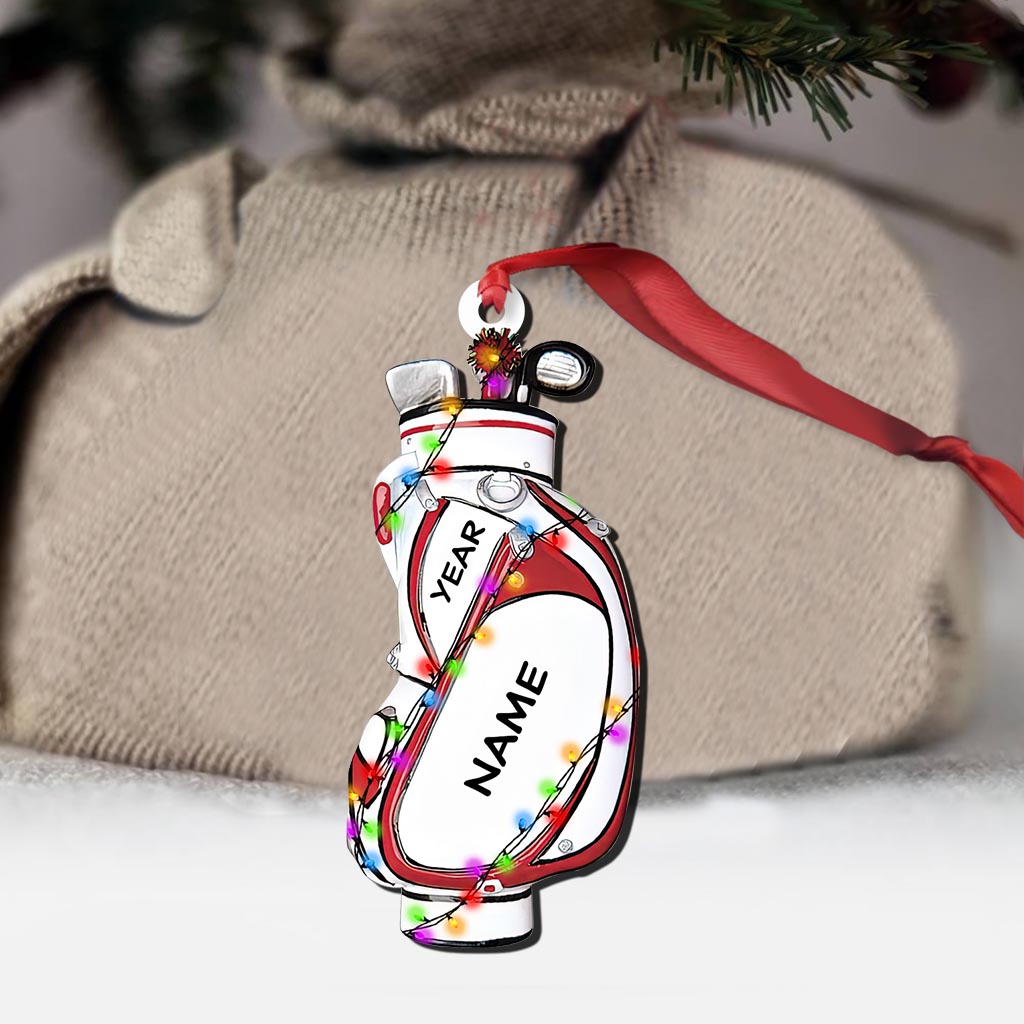 Golftasche – Personalisierter Weihnachtsschmuck für Golfer (beidseitig bedruckt)