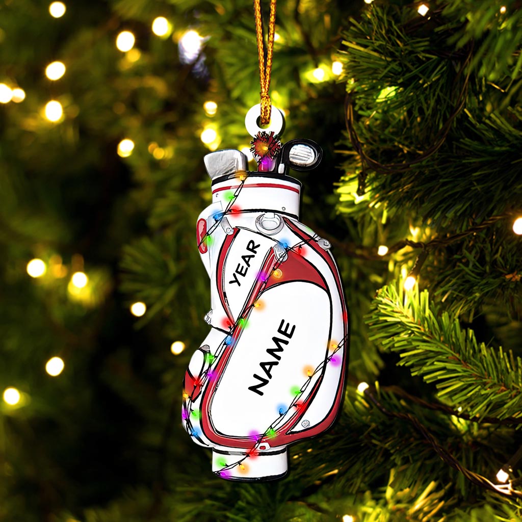 Golftasche – Personalisierter Weihnachtsschmuck für Golfer (beidseitig bedruckt)