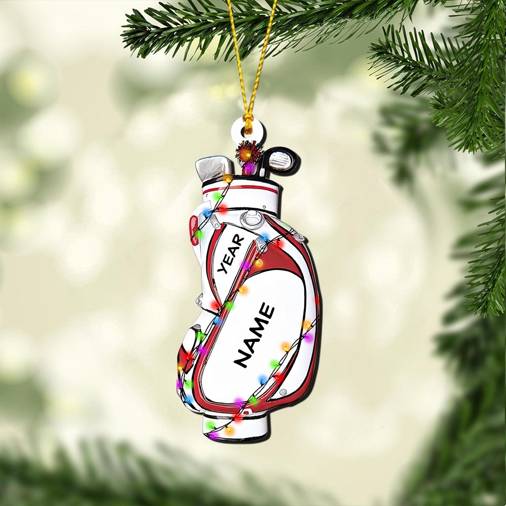 Golftasche – Personalisierter Weihnachtsschmuck für Golfer (beidseitig bedruckt)