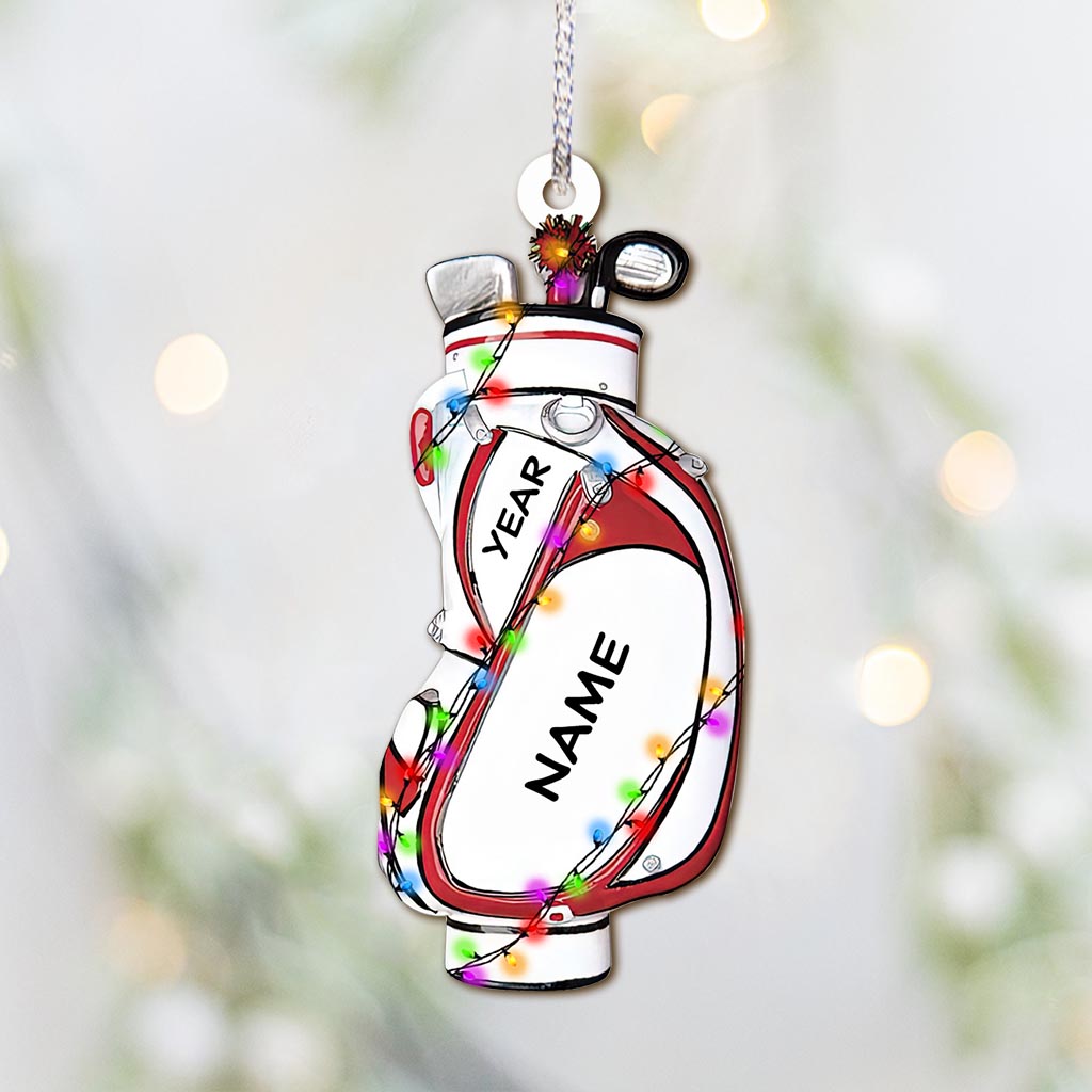 Golftasche – Personalisierter Weihnachtsschmuck für Golfer (beidseitig bedruckt)