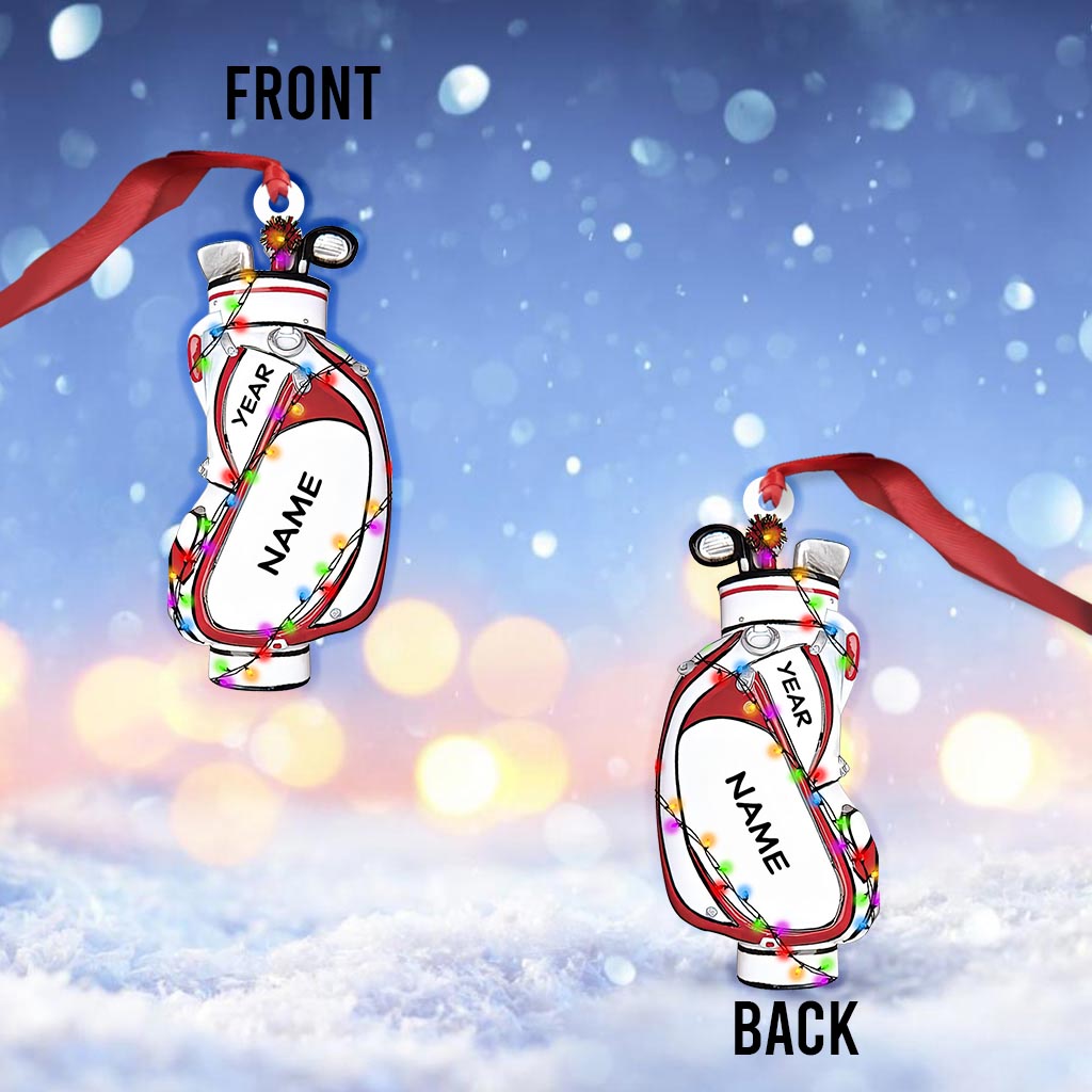 Golftasche – Personalisierter Weihnachtsschmuck für Golfer (beidseitig bedruckt)