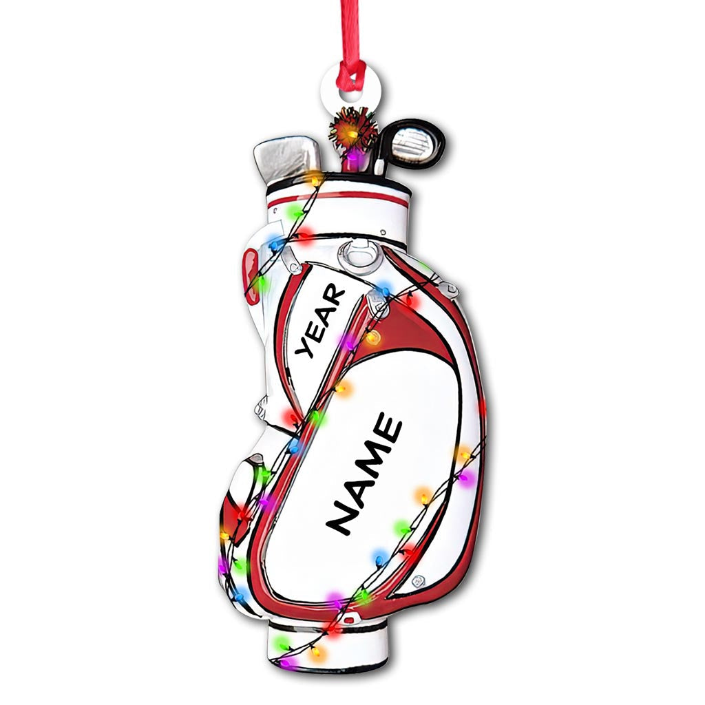 Golftasche – Personalisierter Weihnachtsschmuck für Golfer (beidseitig bedruckt)