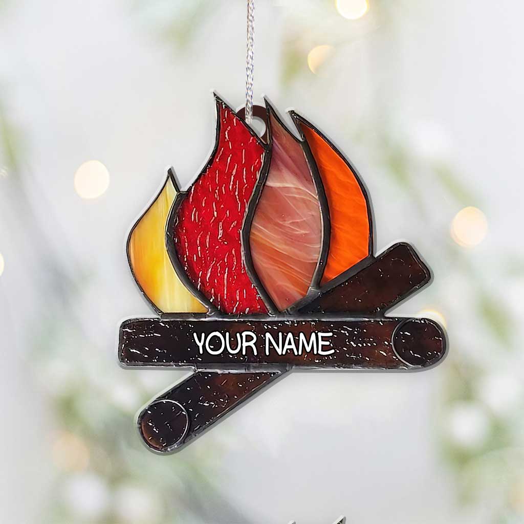 Liebe zum Camping – Personalisierter Weihnachtsschmuck (beidseitig bedruckt)