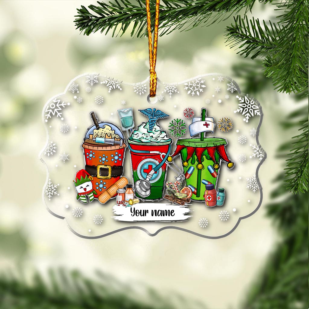 Frohe Weihnachten – Personalisierter transparenter Weihnachtsschmuck für Krankenschwestern