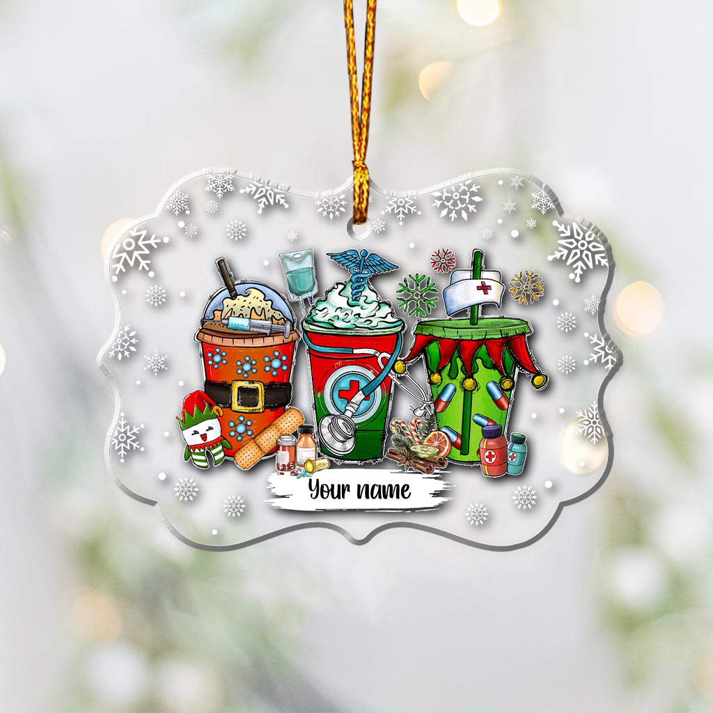 Frohe Weihnachten – Personalisierter transparenter Weihnachtsschmuck für Krankenschwestern