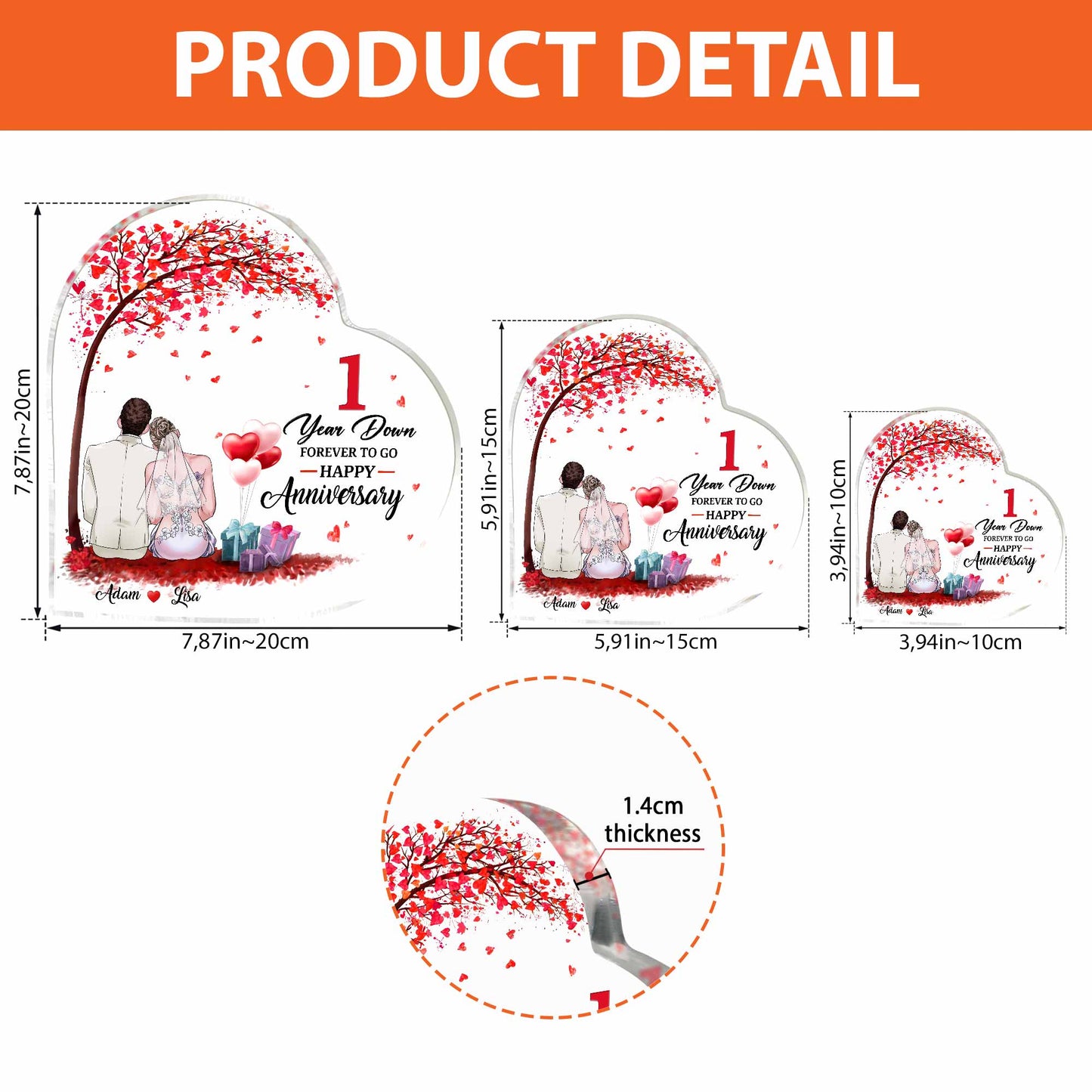 Forever To Go - Personalized Couple Custom Shaped Acrylic Plaque