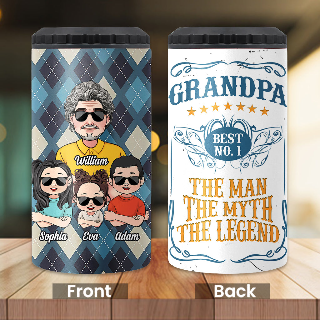 No. 1 Papa - Personalized Grandpa Can Cooler