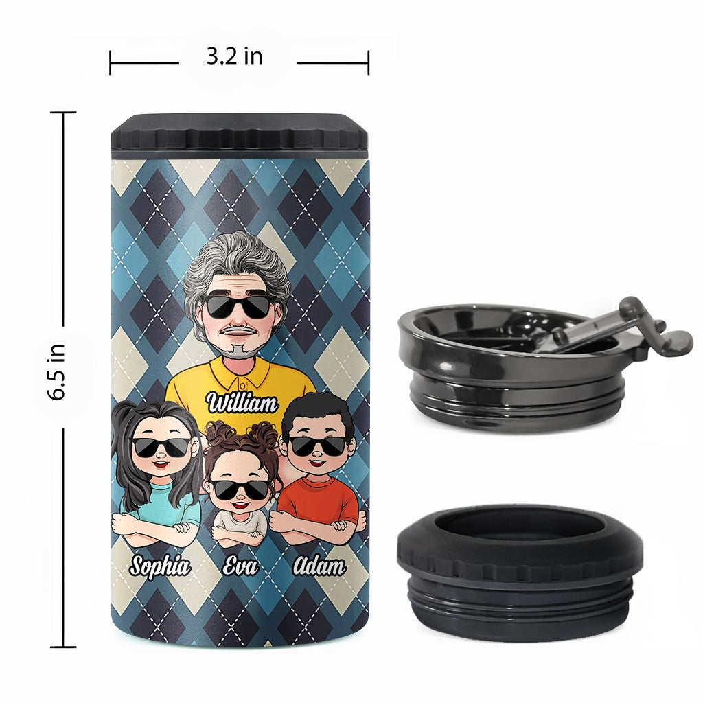 No. 1 Papa - Personalized Grandpa Can Cooler