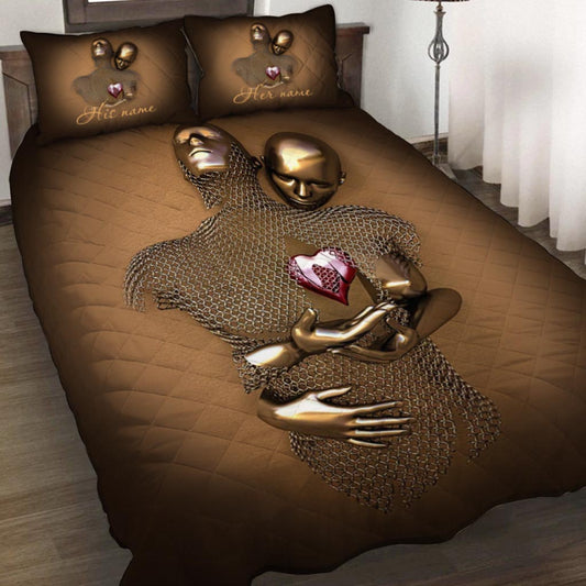 Couple - Personalized Quilt Set With 3D Pattern Print