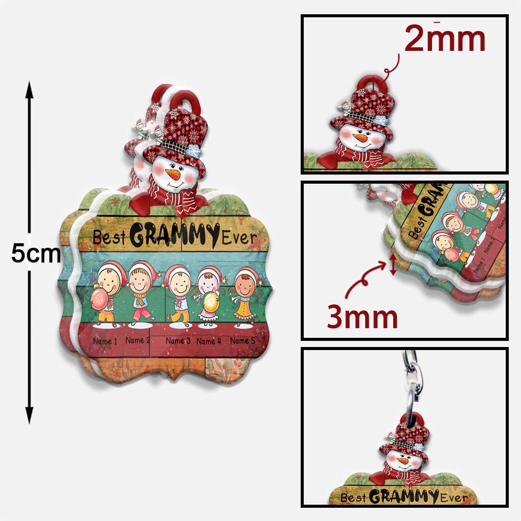 Best Mimi Claus - Personalized Christmas Grandma Keychain (Printed On Both Sides)