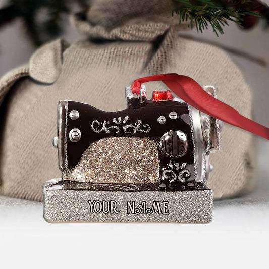 Nähmaschinen-Kollektion – Personalisierter Weihnachtsschmuck zum Thema Nähen (beidseitig bedruckt)