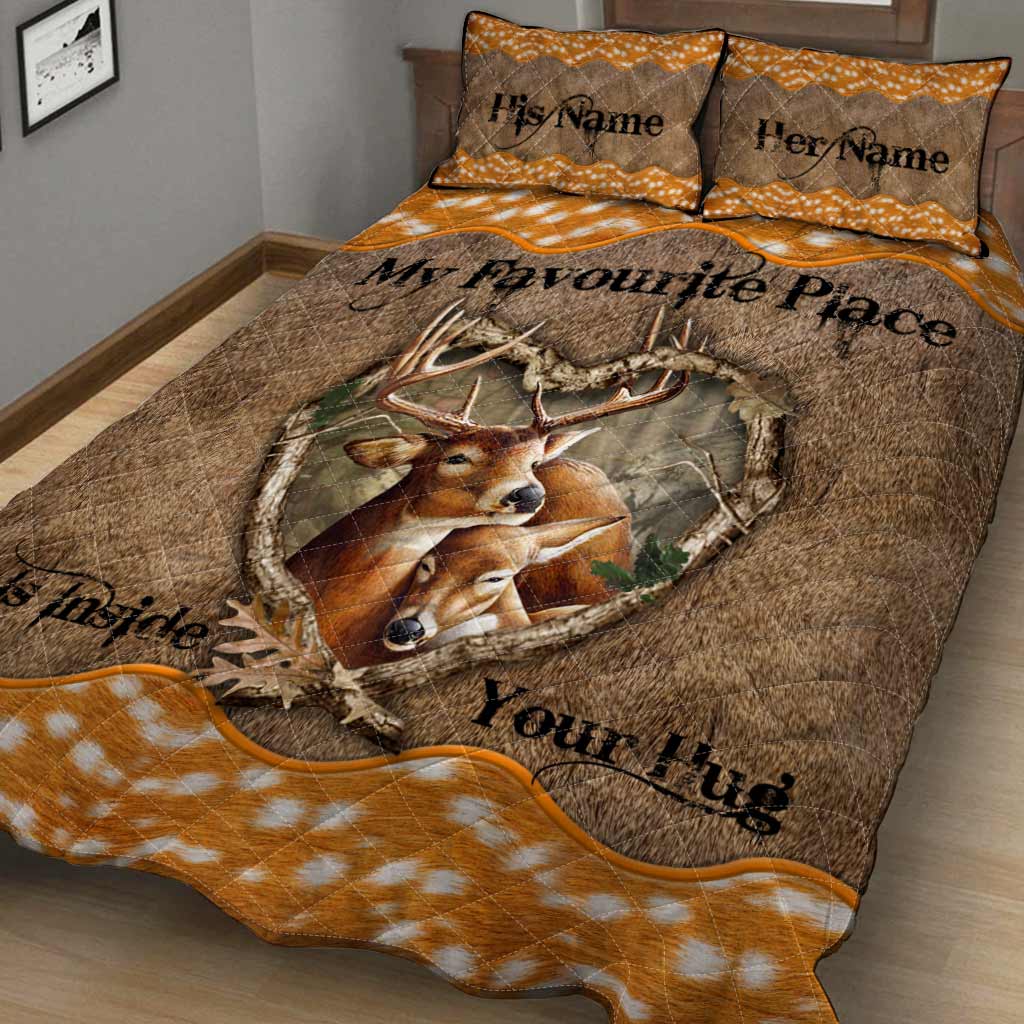 Mon endroit préféré, c'est dans tes bras - Ensemble de courtepointe de chasse personnalisé pour couples avec motif imprimé en 3D
