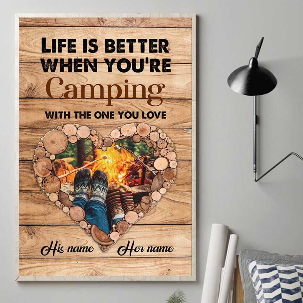 Ich bleibe bis zum Ende bei dir – Personalisiertes Poster für Camping-Pärchen