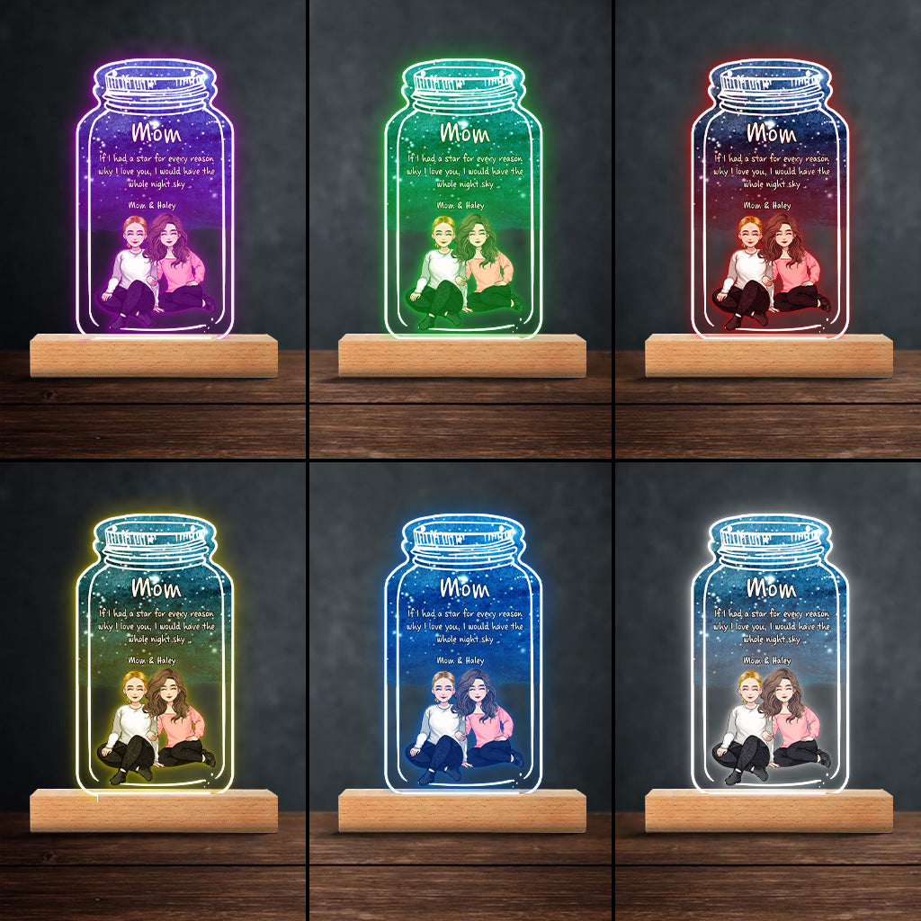 If I Had A Star - Personalized Mother's Day Mother Shaped Plaque Light Base