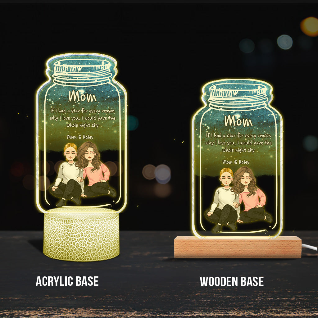 If I Had A Star - Personalized Mother's Day Mother Shaped Plaque Light Base