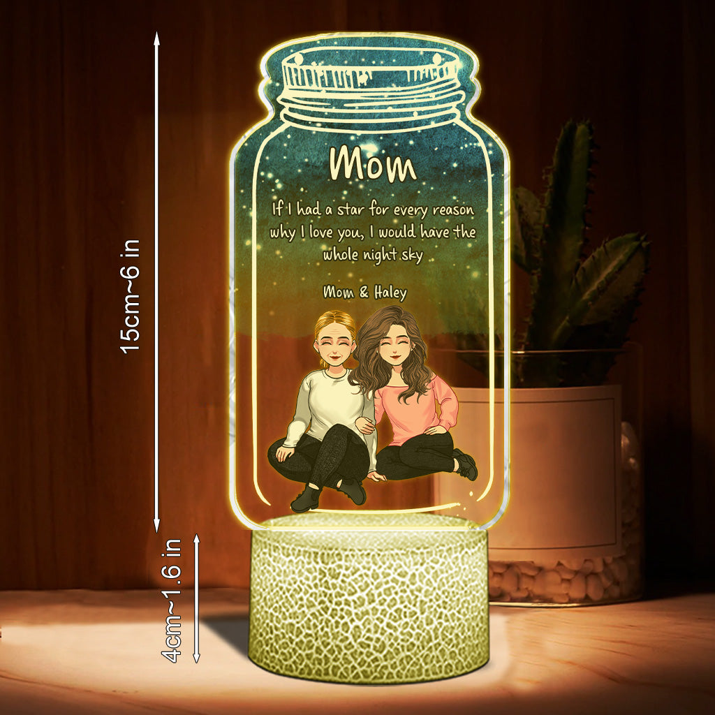 If I Had A Star - Personalized Mother's Day Mother Shaped Plaque Light Base