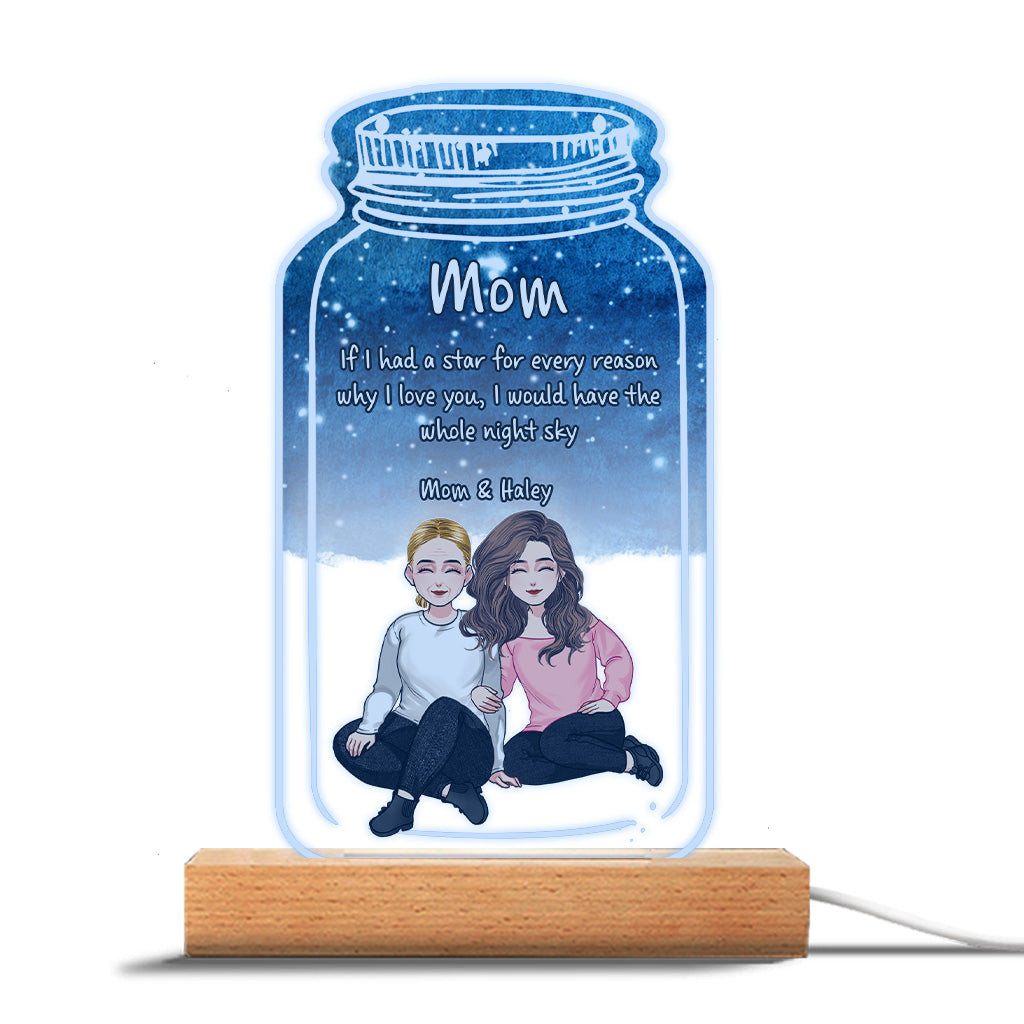 If I Had A Star - Personalized Mother's Day Mother Shaped Plaque Light Base