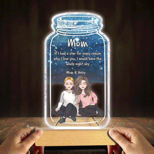 If I Had A Star - Personalized Mother's Day Mother Shaped Plaque Light Base