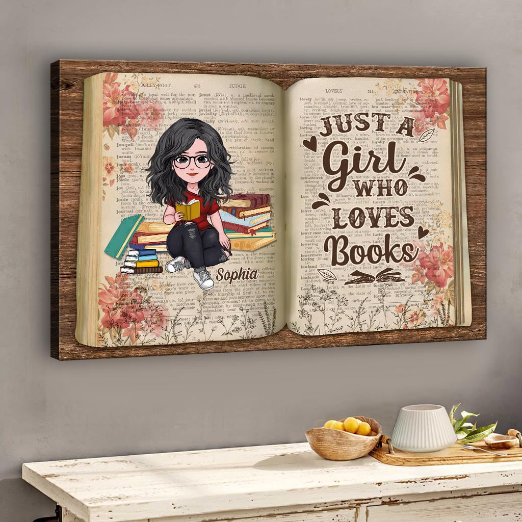 Une fille qui aime les livres - Toile et affiche personnalisées « Un livre pour toutes les occasions »