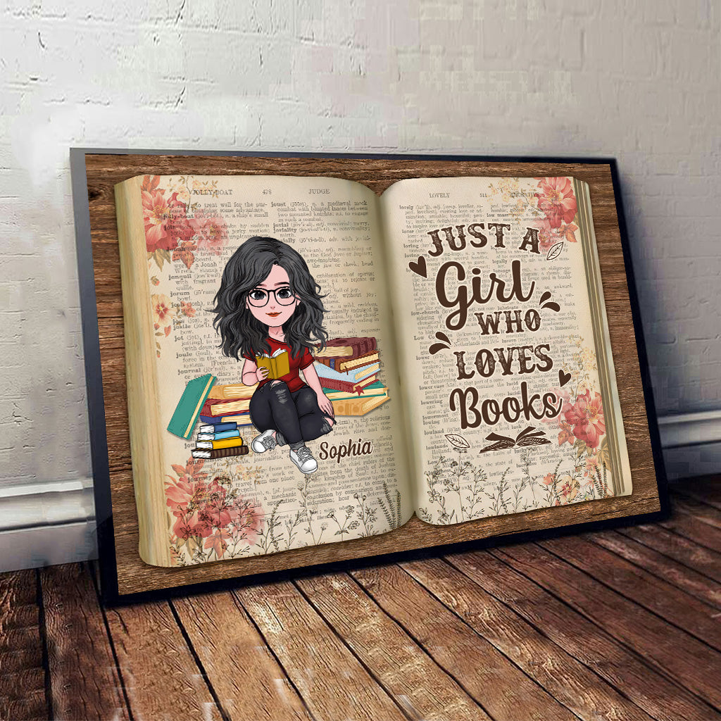 Une fille qui aime les livres - Toile et affiche personnalisées « Un livre pour toutes les occasions »