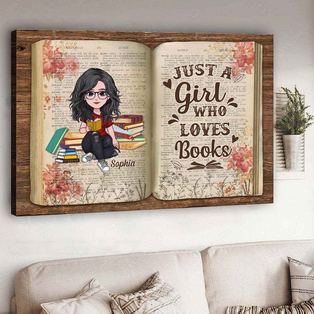 Une fille qui aime les livres - Toile et affiche personnalisées « Un livre pour toutes les occasions »