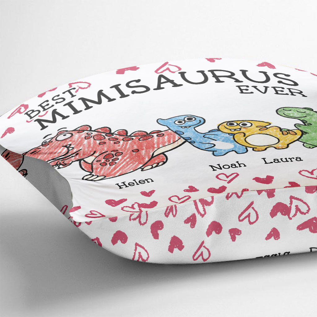 Der beste Mimisaurus aller Zeiten – Geschenk für Oma, Mama, Tante – Personalisiertes Dekokissen