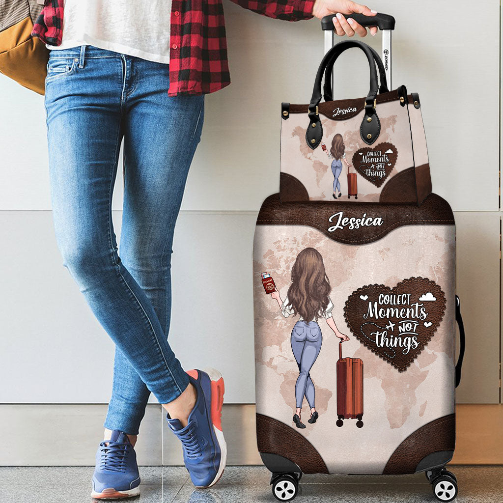 Sammle Momente, nicht Dinge – Personalisierte Reisehandtasche und Gepäckhülle aus Leder