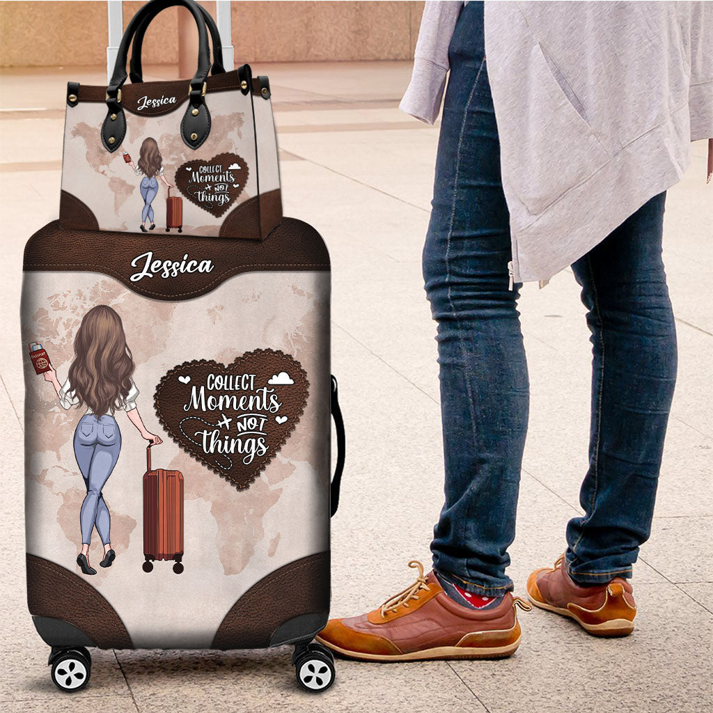 Sammle Momente, nicht Dinge – Personalisierte Reisehandtasche und Gepäckhülle aus Leder