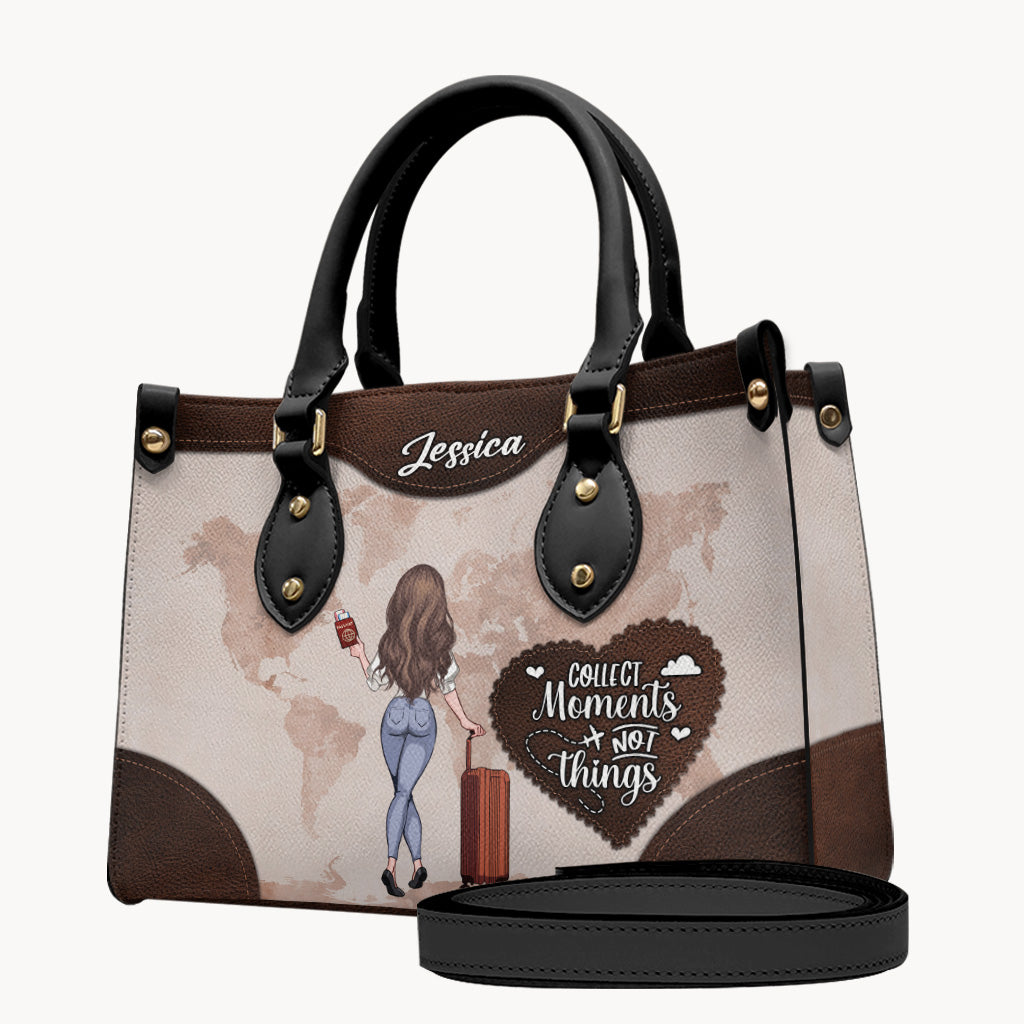 Sammle Momente, nicht Dinge – Personalisierte Reisehandtasche und Gepäckhülle aus Leder